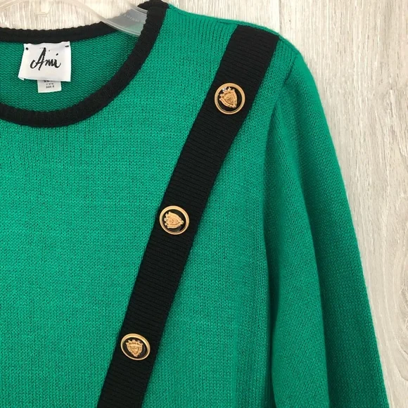 Ami Vintage Green & Black Sweater - Picture 3 of 8
